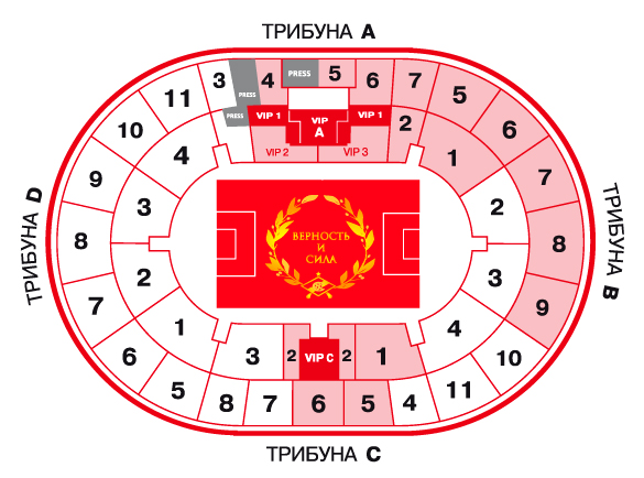 План стадиона спартак по секторам с местами